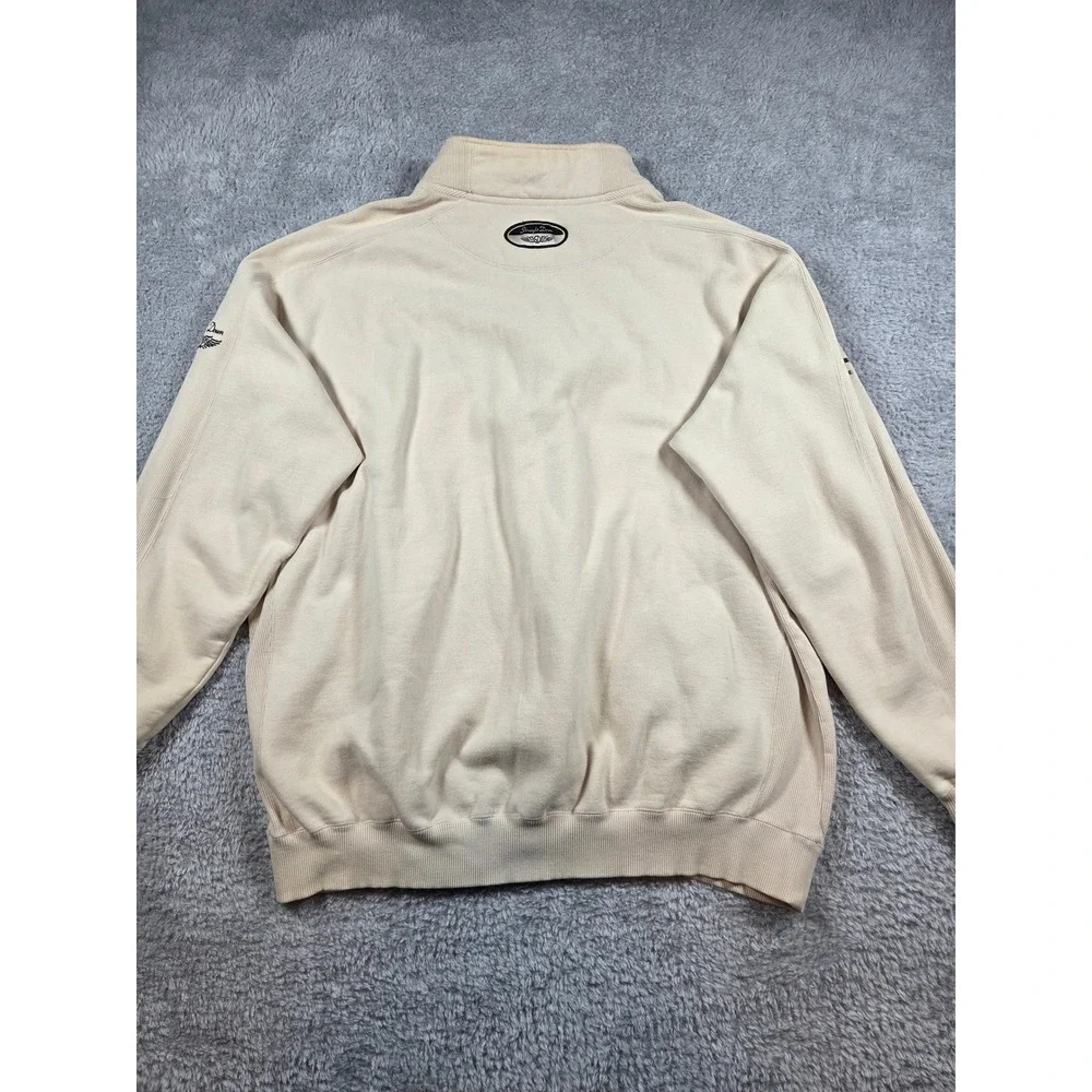 Straight Down Quarter‎ Zip XXL Cream Mens Golf Tips Magazine Ribbed Pullover